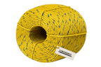 Rollo de Cuerda de Polipropileno Reciclado Amarilla con Guía Azul – 6 mm (1/4")