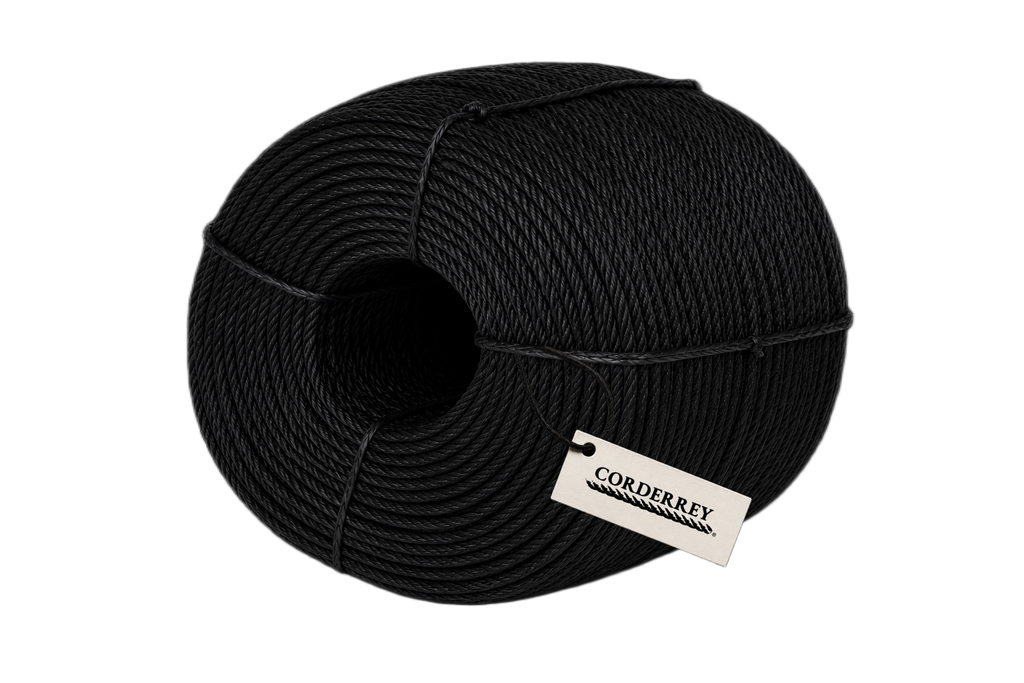 Rollo de Cuerda Ecológica Premium Negra con Protección UV – 6 mm (1/4")