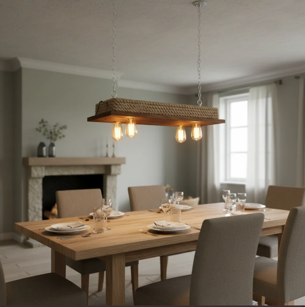 Lámpara Colgante “Andén” – 4 Focos – 80 cm x 30 cm