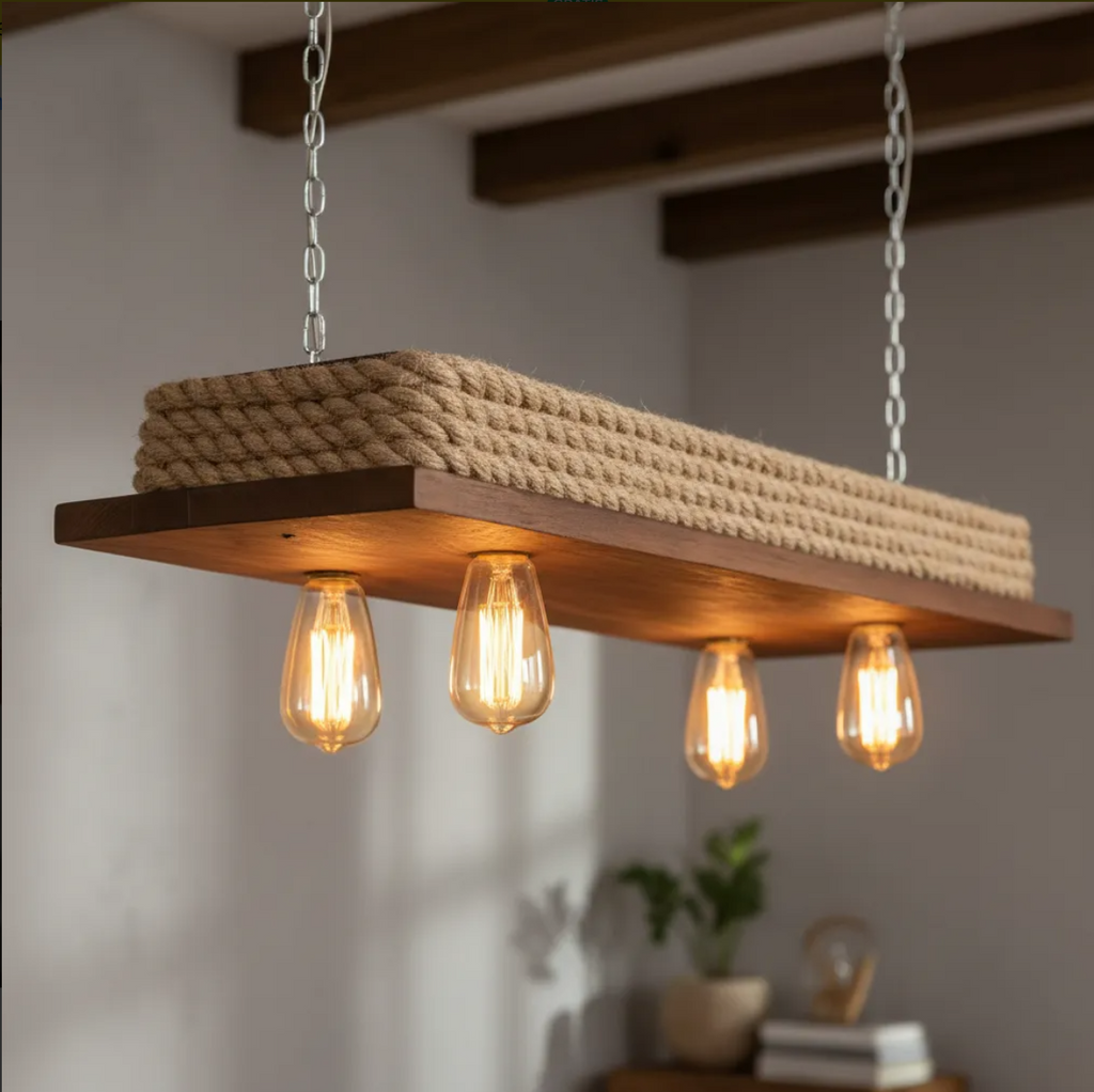 Lámpara Colgante “Andén” – 4 Focos – 80 cm x 30 cm