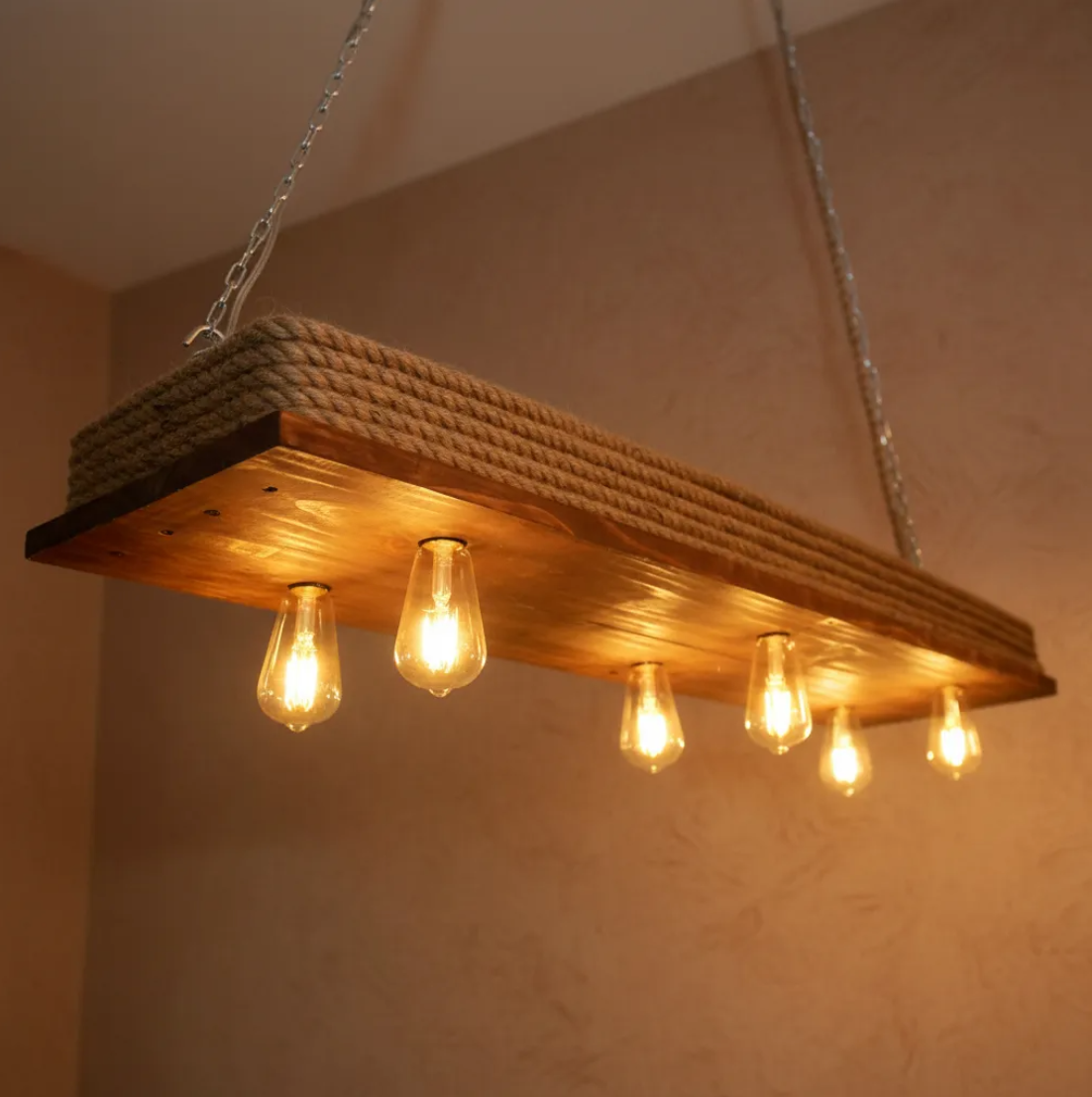 Lámpara Colgante “Malecón” – 6 Focos – 120 cm x 30 cm