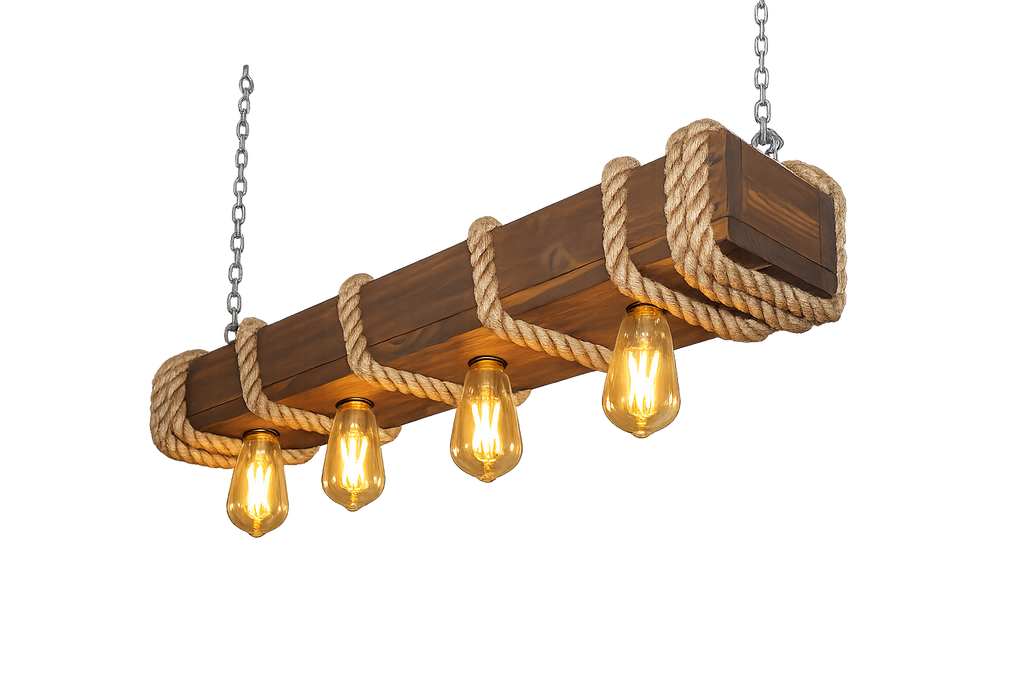 Lámpara Colgante “Luz Costera” – 4 Focos – 80 cm x 25 cm