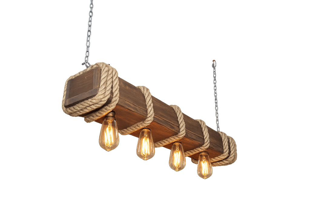 Lámpara Colgante “Luz Costera” – 4 Focos – 80 cm x 25 cm