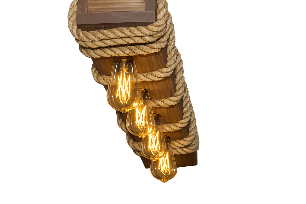 Lámpara Colgante “Luz Costera” – 4 Focos – 80 cm x 25 cm