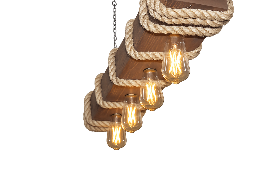 Lámpara Colgante “Luz Costera” – 4 Focos – 80 cm x 25 cm