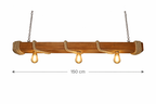 Lámpara Colgante “Muelle Extra Largo” – 3 Focos – 150 cm x 15 cm / Color Chocolate