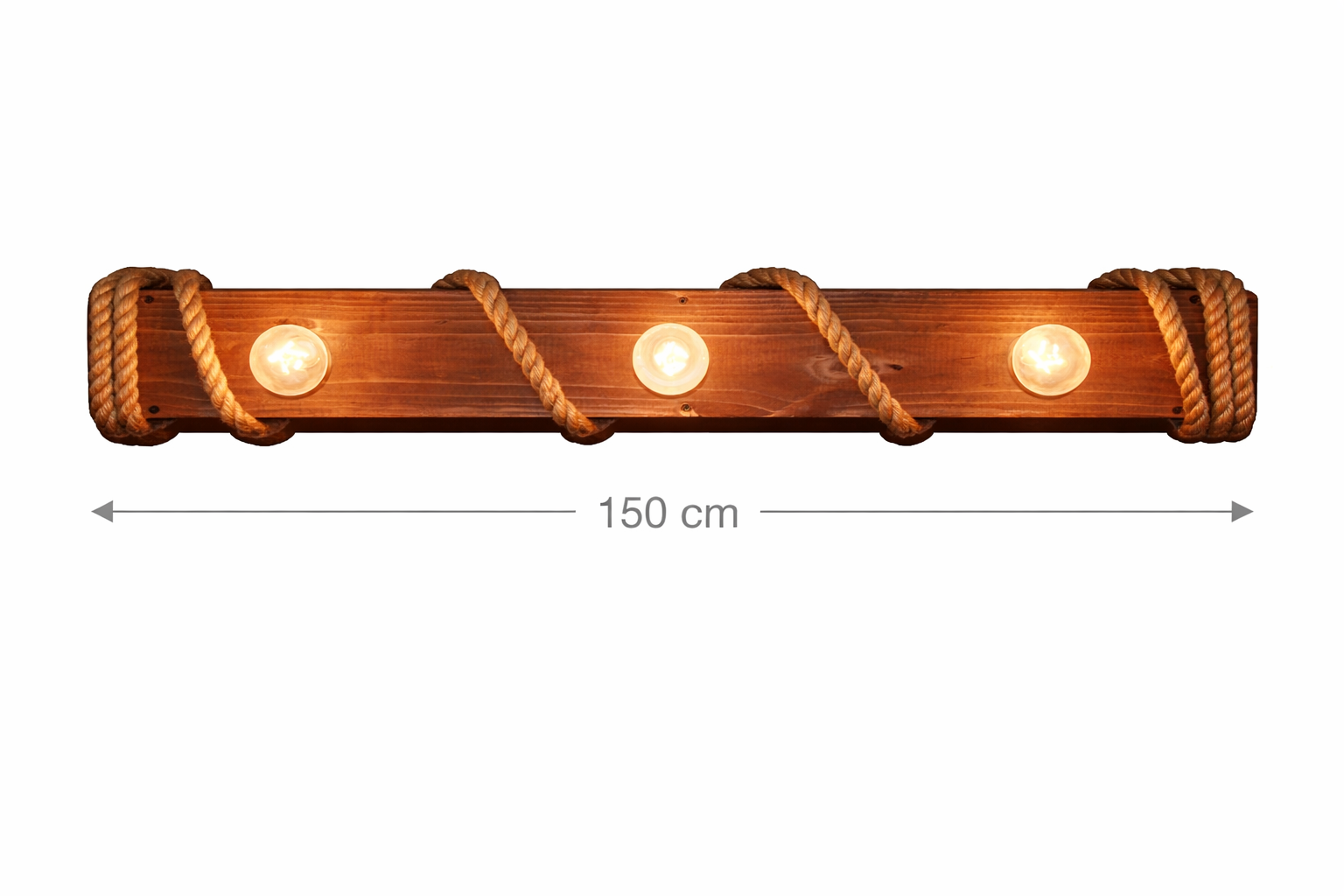 Lámpara Colgante “Muelle Extra Largo” – 3 Focos – 150 cm x 15 cm / Color Chocolate