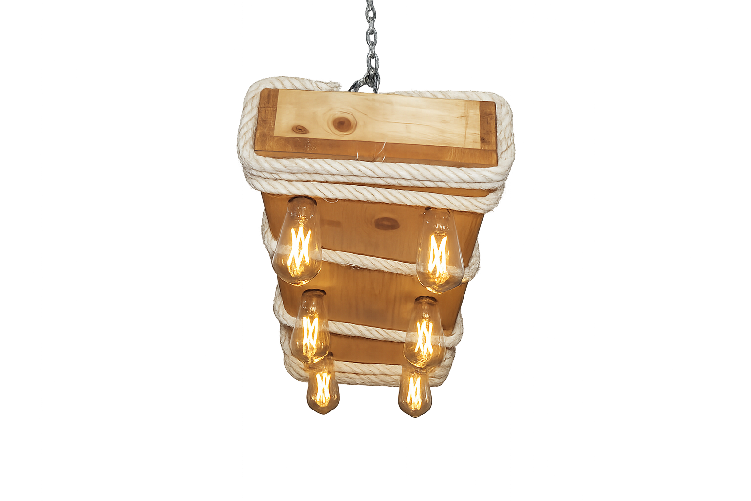 Lámpara Colgante “Viga Marina” Color Claro – 6 Focos – 80 cm x 30 cm