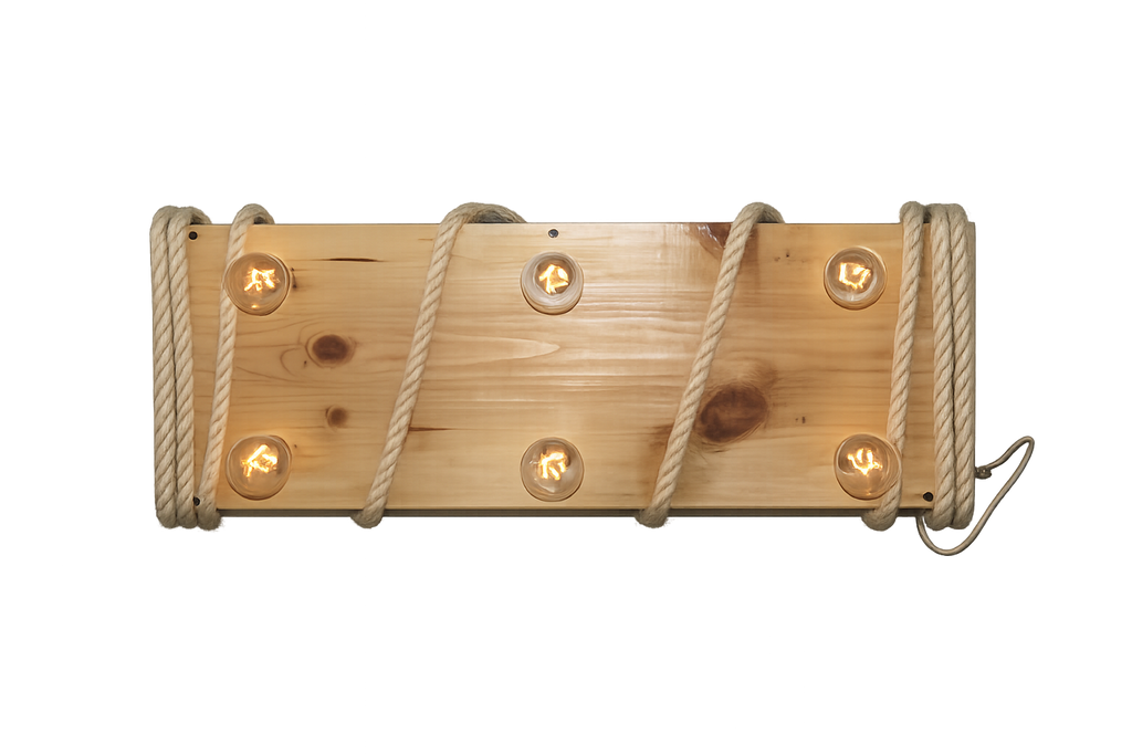 Lámpara Colgante “Viga Marina” Color Claro – 6 Focos – 80 cm x 30 cm