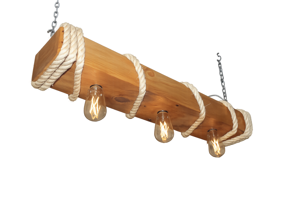 Lámpara Colgante “Muelle Corto” Color Claro – 3 Focos – 80 cm x 15 cm