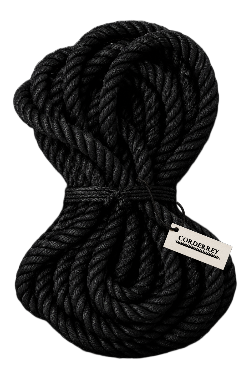 Rollo de Cuerda T2 Premium Negra 3 Cabos con Protección UV – 25 mm (1")