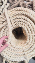 Rollo de Cuerda de Henequén / Ixtle / Sisal – Mecate Natural 19 mm (3/4") – 40 kg